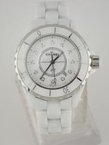 シャネル J12 H1628 B※ベゼル割れ 内箱、外箱、保証書、コマ