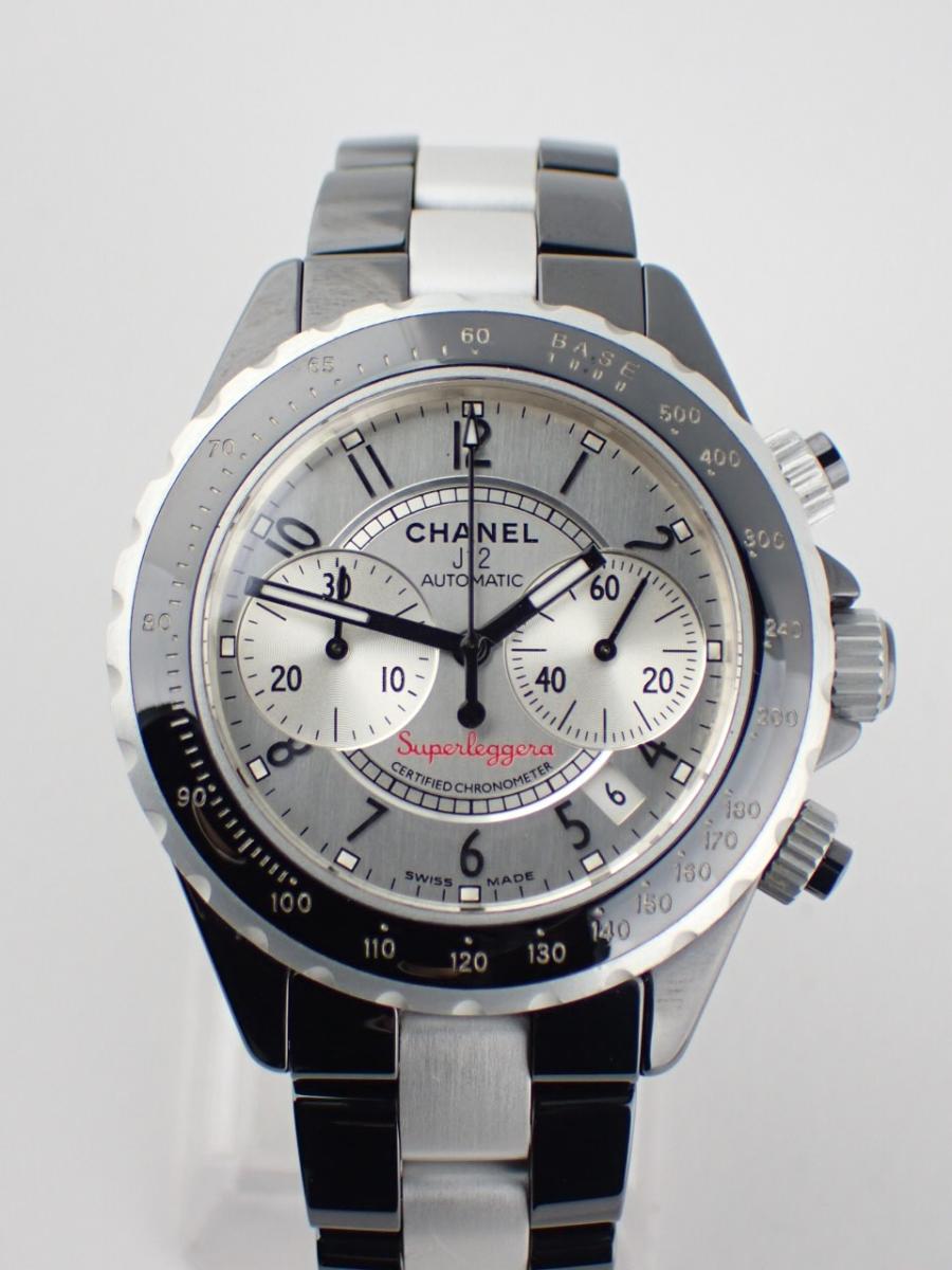 シャネル J12 H1624 シルバー 41mm径、メンズ(A※傷あり中古)
