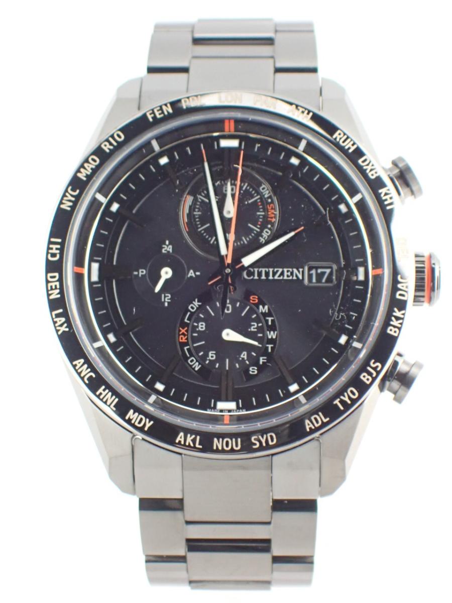 シチズン アテッサ AT8185-62E ブラック 42mm径、メンズ(AAA※ほぼ未使用)