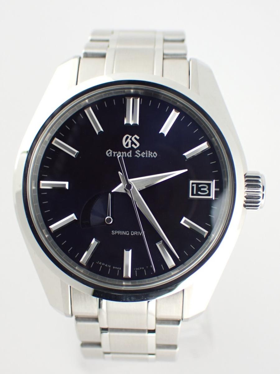 グランドセイコー スプリングドライブ SBGA375 ネイビー 40mm径、メンズ(AA※きれいな中古)