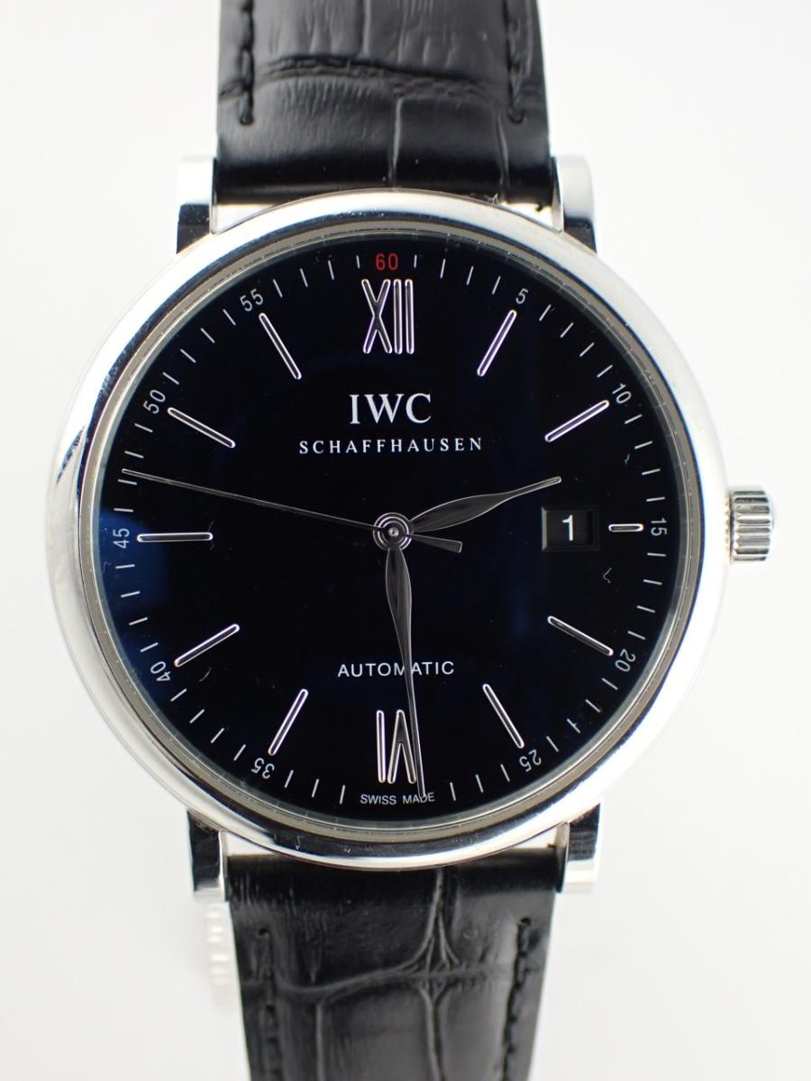 IWC ポートフィノ IW356502 ブラック 40mm径、メンズ(A※傷あり中古)