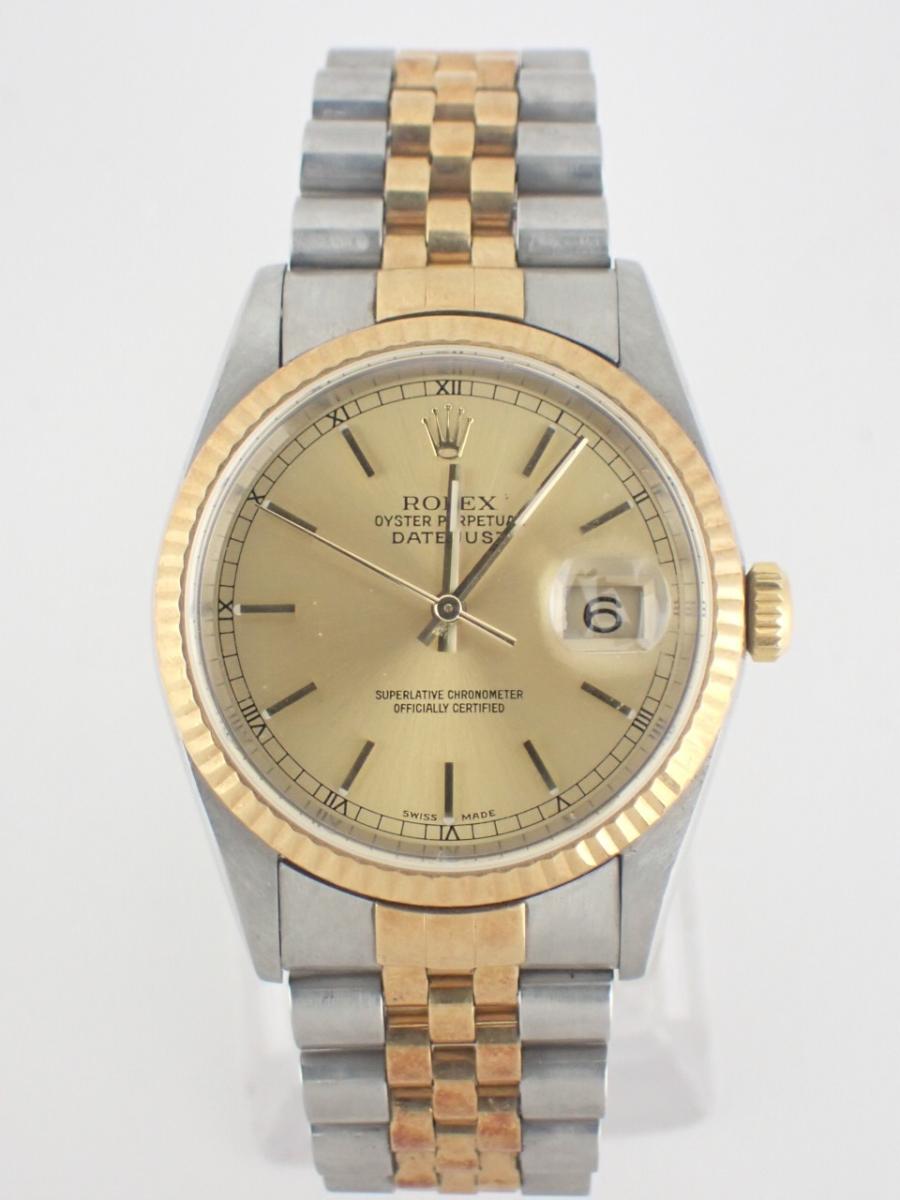 ロレックス デイトジャスト 16233 ゴールド 36mm径、メンズ(B※全体傷)