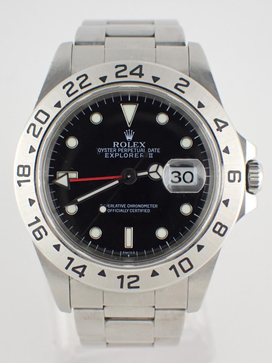 ロレックス エクスプローラー2 16570 ブラック 40mm径、メンズ(A※傷あり中古)