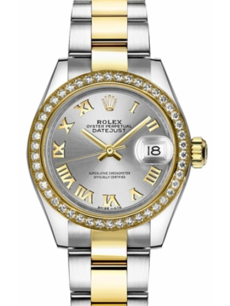 ロレックス レディデイトジャスト 279383rbr-0006 シルバー オイスター　オイスタースチール＆イエローゴールド　ダイヤモンド　シルバーダイヤル　デイト表示  レディース　28ｍｍ　キャリバー 2236　パワーリザーブ 約55時間　(新品未使用)
