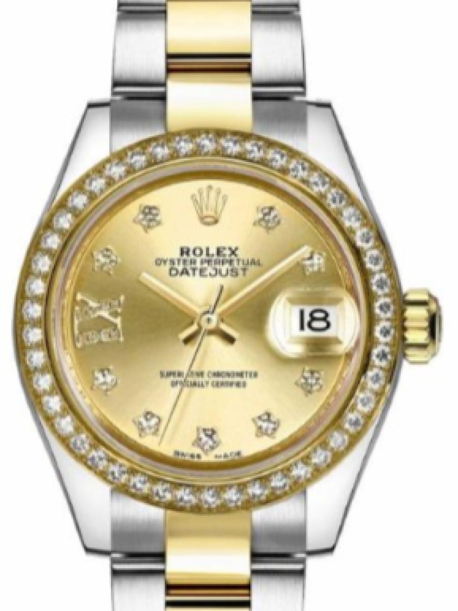 ロレックス レディデイトジャスト 279383rbr-0022 シャンパンゴールド オイスター　オイスタースチール＆イエローゴールド　ダイヤモンド　シャンパンゴールド レディース　28 mm　キャリバー 2236　パワーリザーブ 約55時間　(新品未使用)