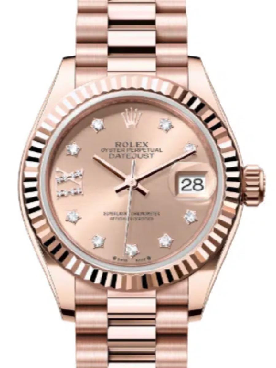 ロレックス レディデイトジャスト 279175-0029 ロゼ オイスター エバーローズゴールド ロゼダイヤル　ダイヤインデックス　デイト表示 レディース　28ｍｍ　キャリバー 2236　パワーリザーブ 約55時間　(新品未使用)