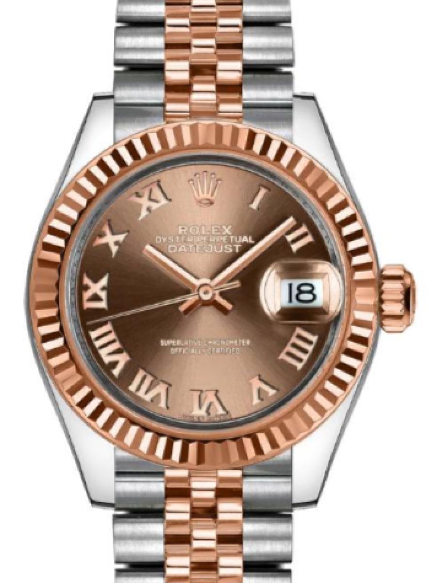 ロレックス レディデイトジャスト 279171-0009 チョコレート オイスター オイスタースチール＆エバーローズゴールド　チョコレートダイヤル　ローマインデックス レディース　28ｍｍ　キャリバー 2236　パワーリザーブ 約55時間(新品未使用)