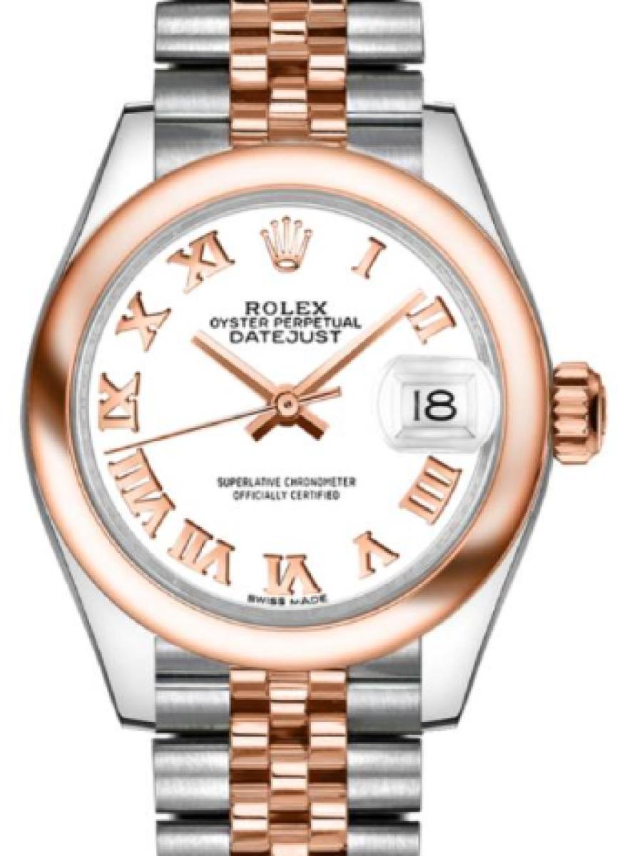 ロレックス レディデイトジャスト 279161-0021 チョコレート オイスター　オイスタースチール＆エバーローズゴールド　ホワイトダイヤル　ローマインデックス　デイト表示 レディース　28ｍｍ　キャリバー 2236　パワーリザーブ 約55時間(新品未使用)