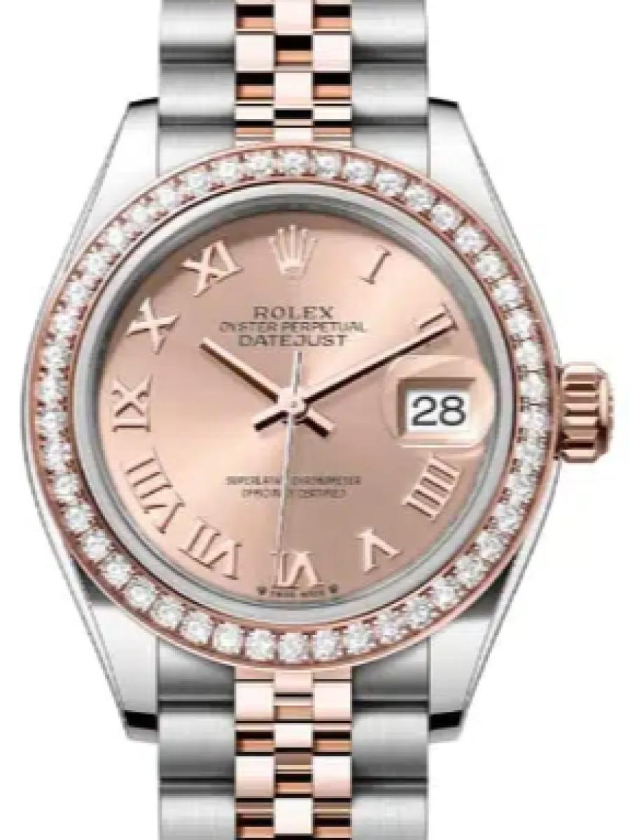 ロレックス レディデイトジャスト 279381rbr-0025 ピンク オイスター　オイスタースチール＆エバーローズゴールド　ダイヤモンド　ピンクダイヤル　ダイヤベゼル レディース　28ｍｍ　キャリバー 2236　パワーリザーブ 約55時間　(新品未使用)