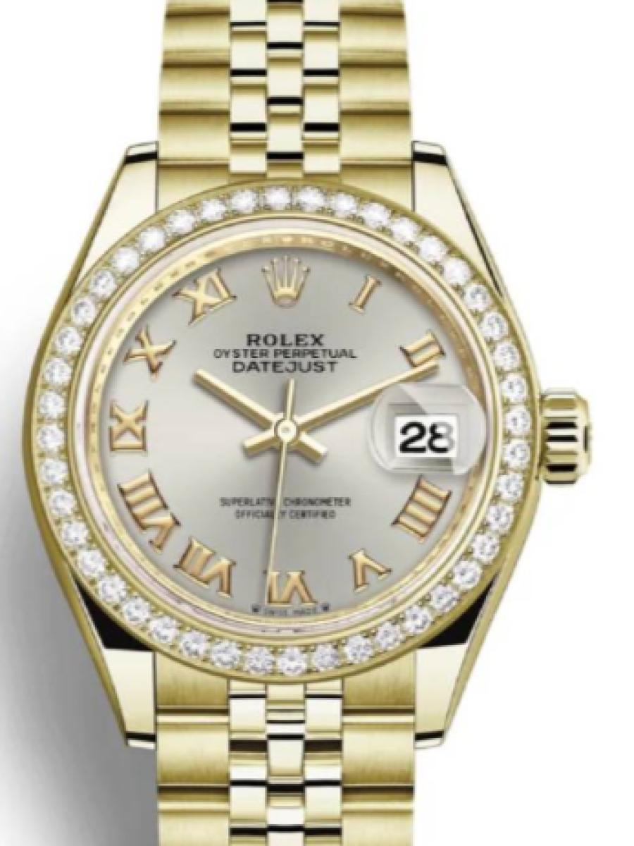 ロレックス レディデイトジャスト 279138rbr-0018 シルバー オイスター　イエローゴールド　ダイヤモンド　シルバーダイヤル　ダイヤベゼル レディース　28ｍｍ　キャリバー 2236　パワーリザーブ 約55時間(新品未使用)