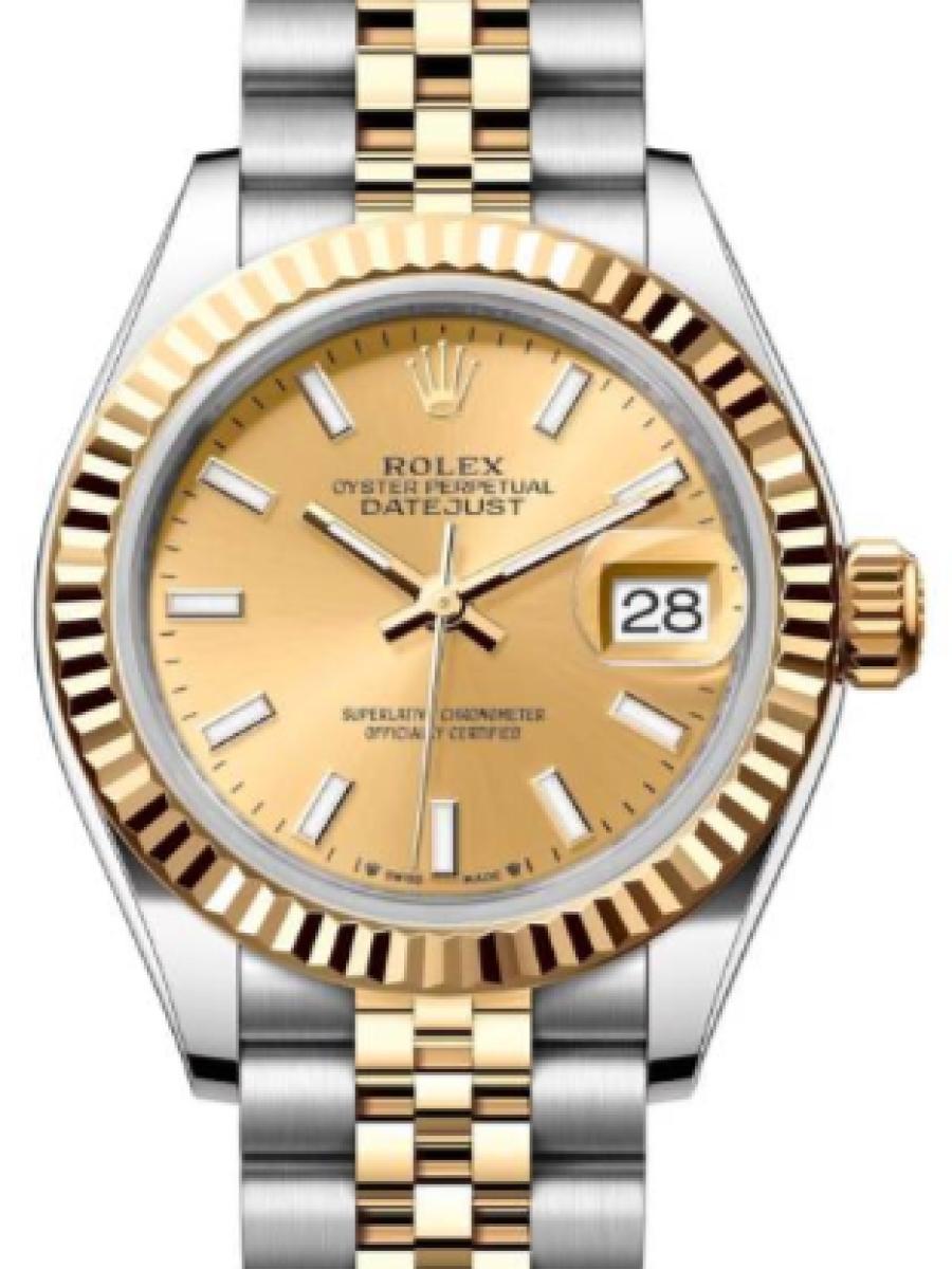 ロレックス レディデイトジャスト 279173-0001 シャンパンゴールド オイスター　オイスタースチール＆イエローゴールド　シャンパンダイヤル　 レディース　28ｍｍ　キャリバー 2236　パワーリザーブ 約55時間(新品未使用)