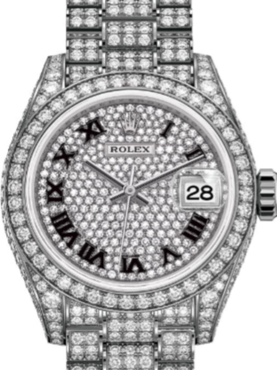 ロレックス レディデイトジャスト 279459rbr-0001 ダイヤ オイスター　ホワイトゴールド　ダイヤモンド　ダイヤダイヤル　ダイヤベゼル レディース　28ｍｍ　キャリバー 2236　パワーリザーブ 約55時間(新品未使用)