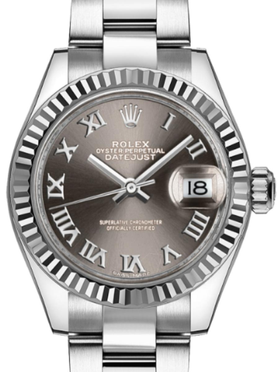 ロレックス レディデイトジャスト 279174-0014 ダークグレー オイスター　オイスタースチール＆ホワイトゴールド　ダークグレーダイヤル　デイト表示 レディース　28ｍｍ　パワーリザーブ 約55時間　キャリバー 2236(新品未使用)