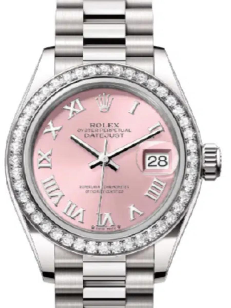 ロレックス レディデイトジャスト 279139rbr-0012 ピンク オイスター　ホワイトゴールド　ダイヤモンドベゼル　ピンクダイヤル レディース　28ｍｍ　キャリバー 2236　パワーリザーブ 約55時間　(新品未使用)
