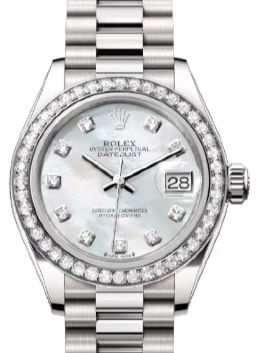 ロレックス レディデイトジャスト 279139rbr-0008 マザーオブパール オイスター　ホワイトゴールド　ダイヤモンド　マザーオブパールダイヤル レディース　28ｍｍ　キャリバー 2236　パワーリザーブ 約55時間(新品未使用)