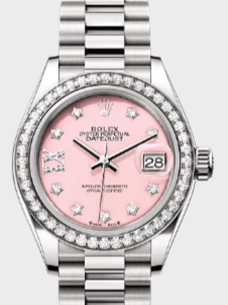 ロレックス レディデイトジャスト 279139rbr-0002 ピンク オイスター　ホワイトゴールド　ダイヤモンド　ピンクダイヤル　ダイヤベゼル　ダイヤインデックス レディース　28ｍｍ　キャリバー 2236　パワーリザーブ 約55時間(新品未使用)