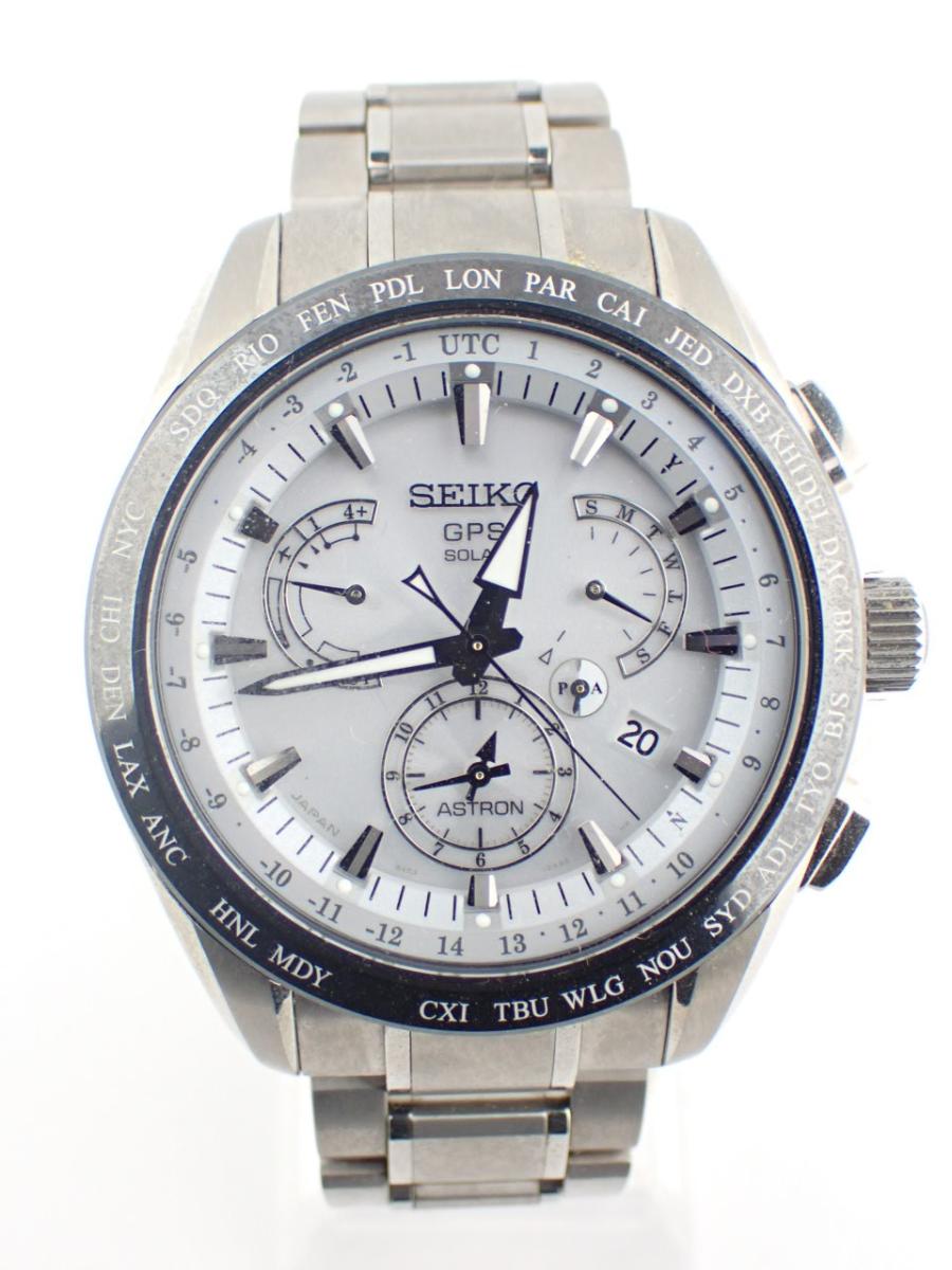 セイコー アストロン SBXB047 ホワイト 45mm径、メンズ(A※小傷あり)