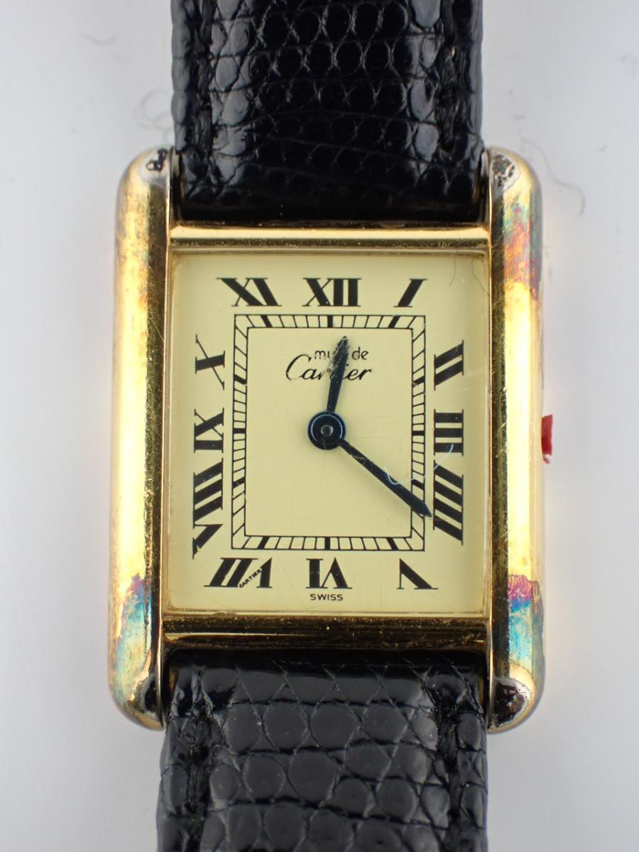 カルティエ タンク 5057001 ゴールド径 21mm幅、レディース(B※全体傷、メッキ剥がれ)