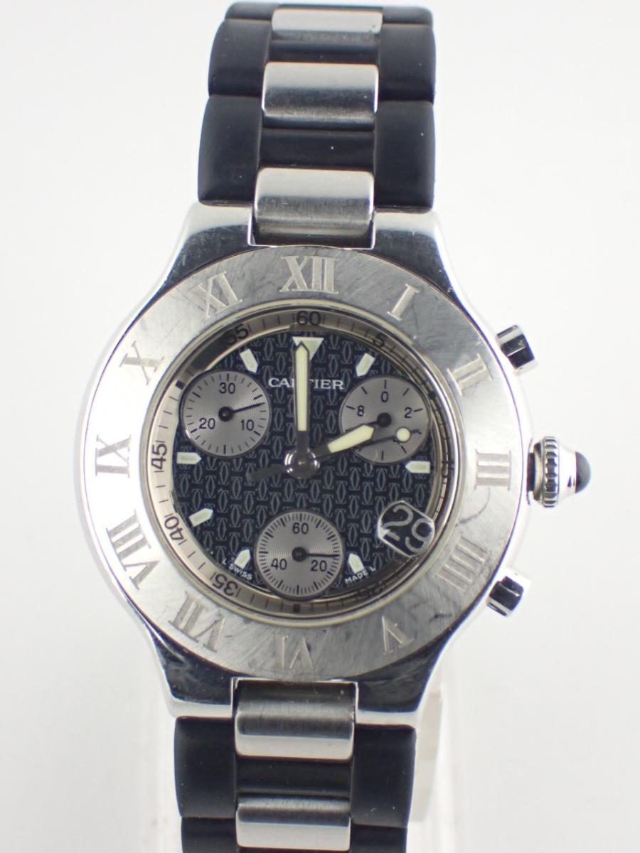 カルティエ マスト21 W10198U2 ブラック 32mm幅、メンズ(B※小傷あり、リューズ不良)
