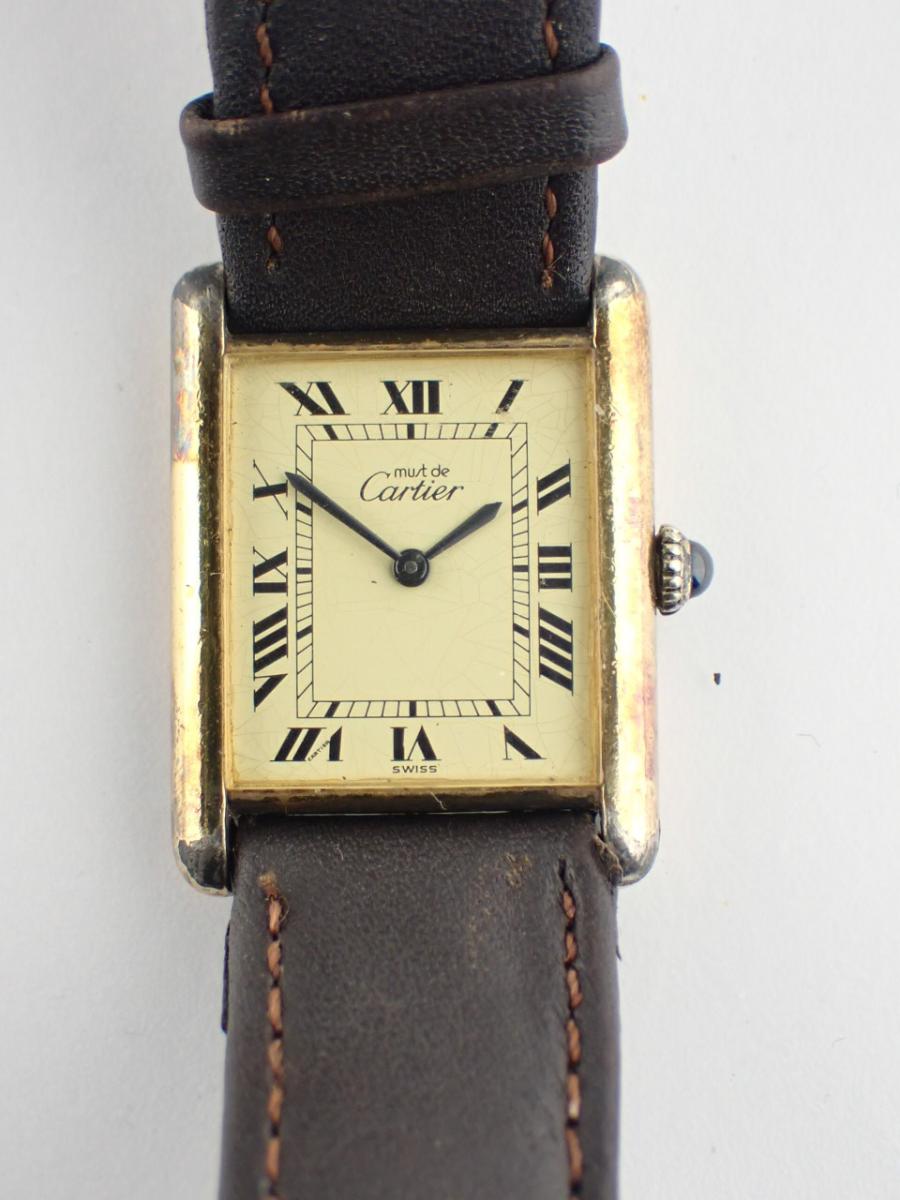 カルティエ タンク W1002753 ゴールド系 23mm幅、レディース(C※変色、はげ、水没により故障)