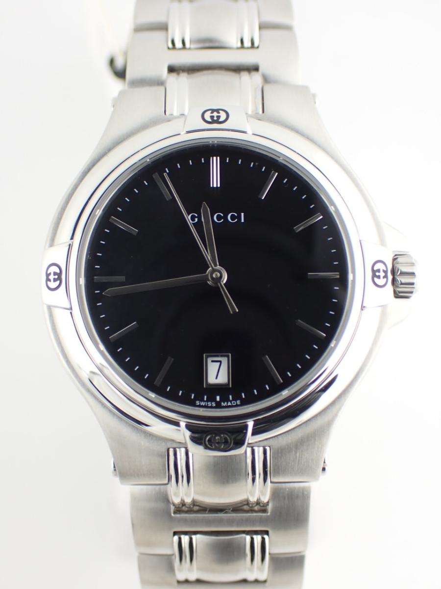 グッチ 9045 YA090304 ブラック 35mm径、メンズ(A※小傷あり、美品、不動)