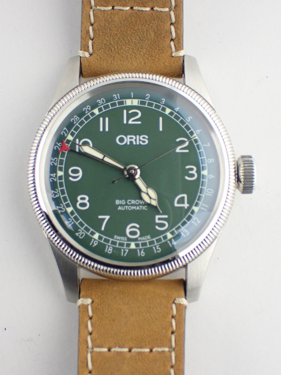 オリス ビッグクラウン 01-754-7741-4087 グリーン 40mm径、メンズ、数量限定モデル(AA※中古美品)