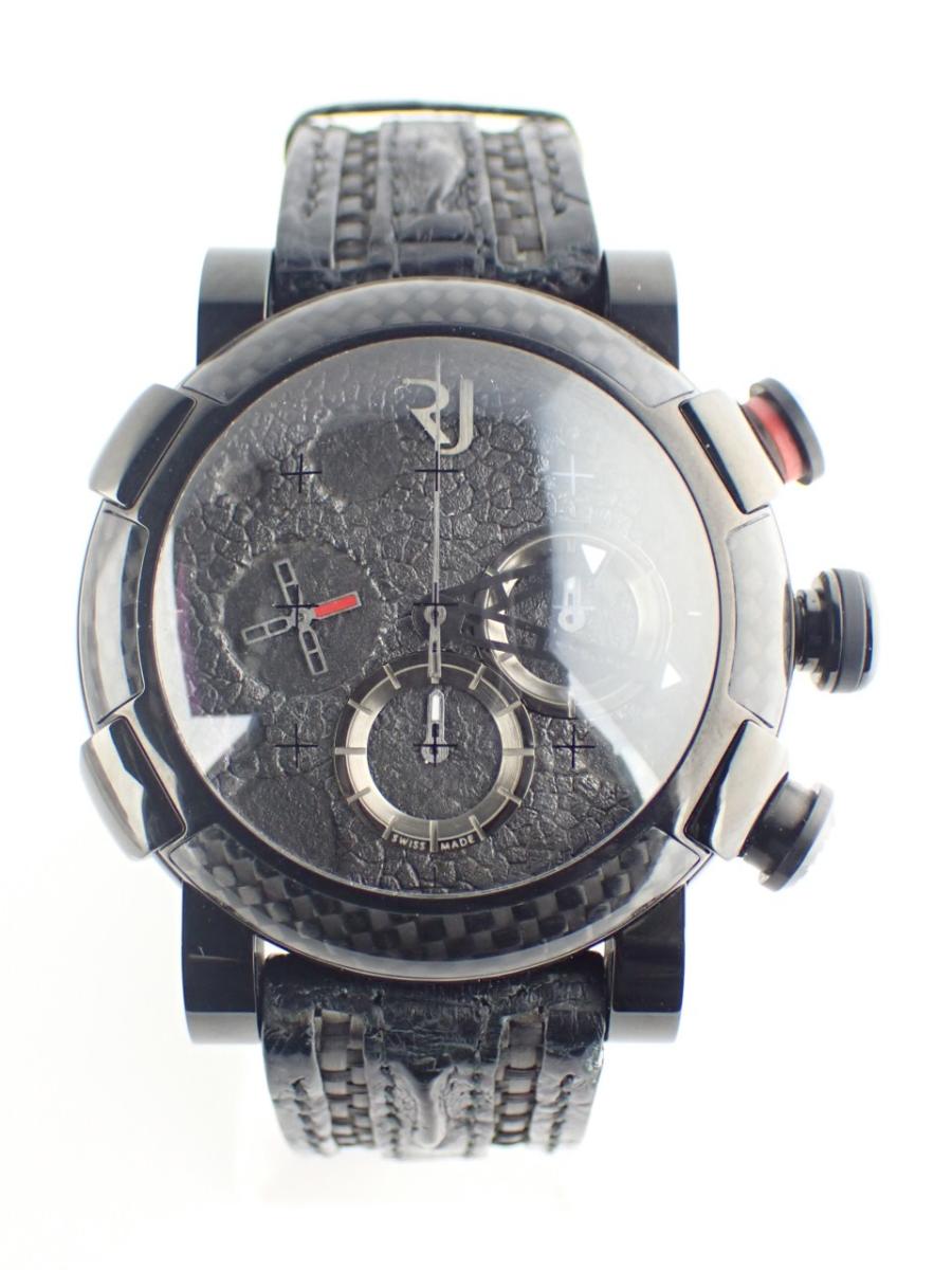 ロマンジェローム ムーンダスト RJ.M.CH.001.01 ブラック 46mm径、メンズ(A※傷あり中古)