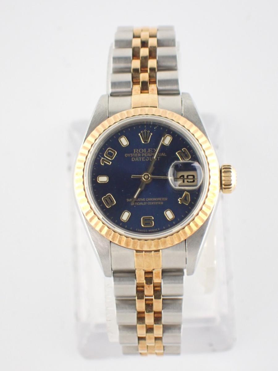 ロレックス デイトジャスト 79173 ブルー系 26mm径、レディース(A※傷あり中古)