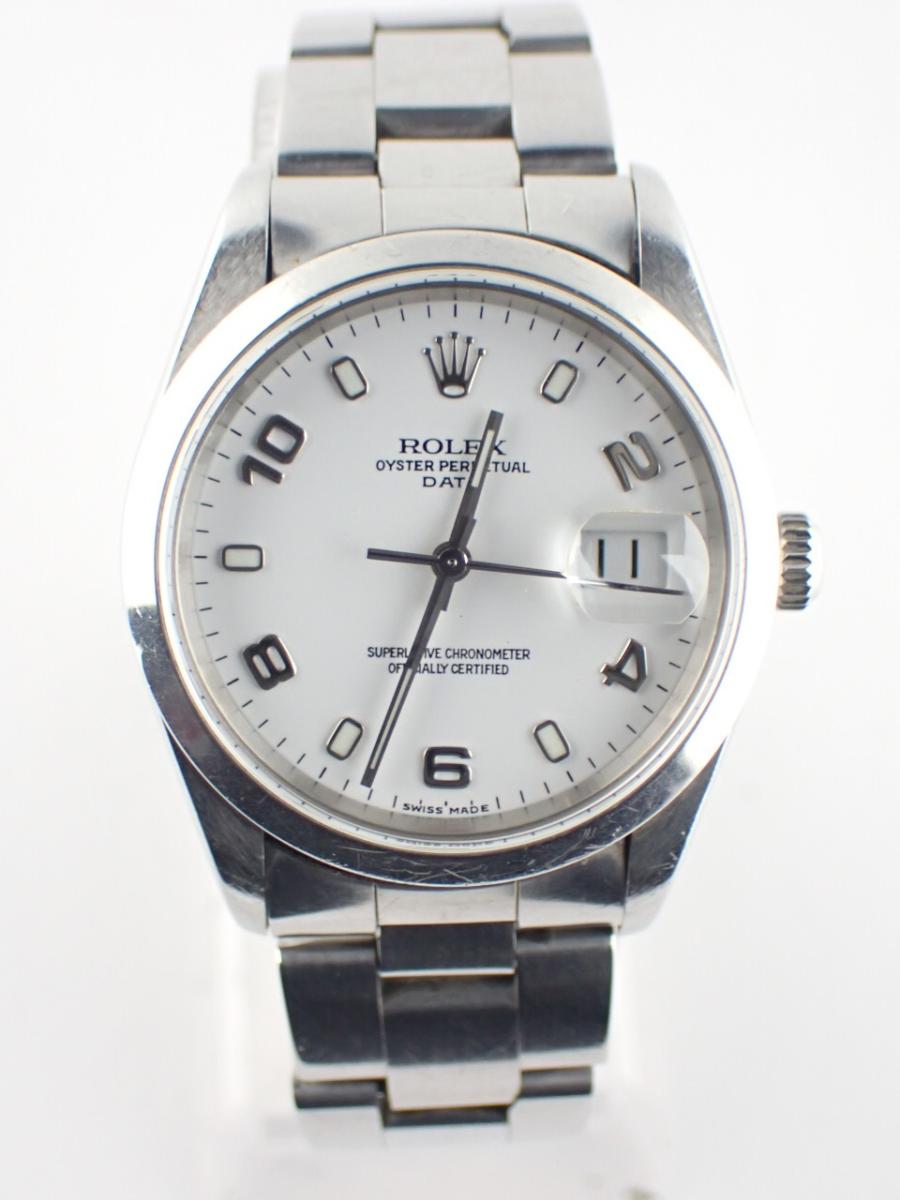 ロレックス パーペチュアルデイト 15200 ホワイト 34mm径、ボーイズ(AB※傷多い)