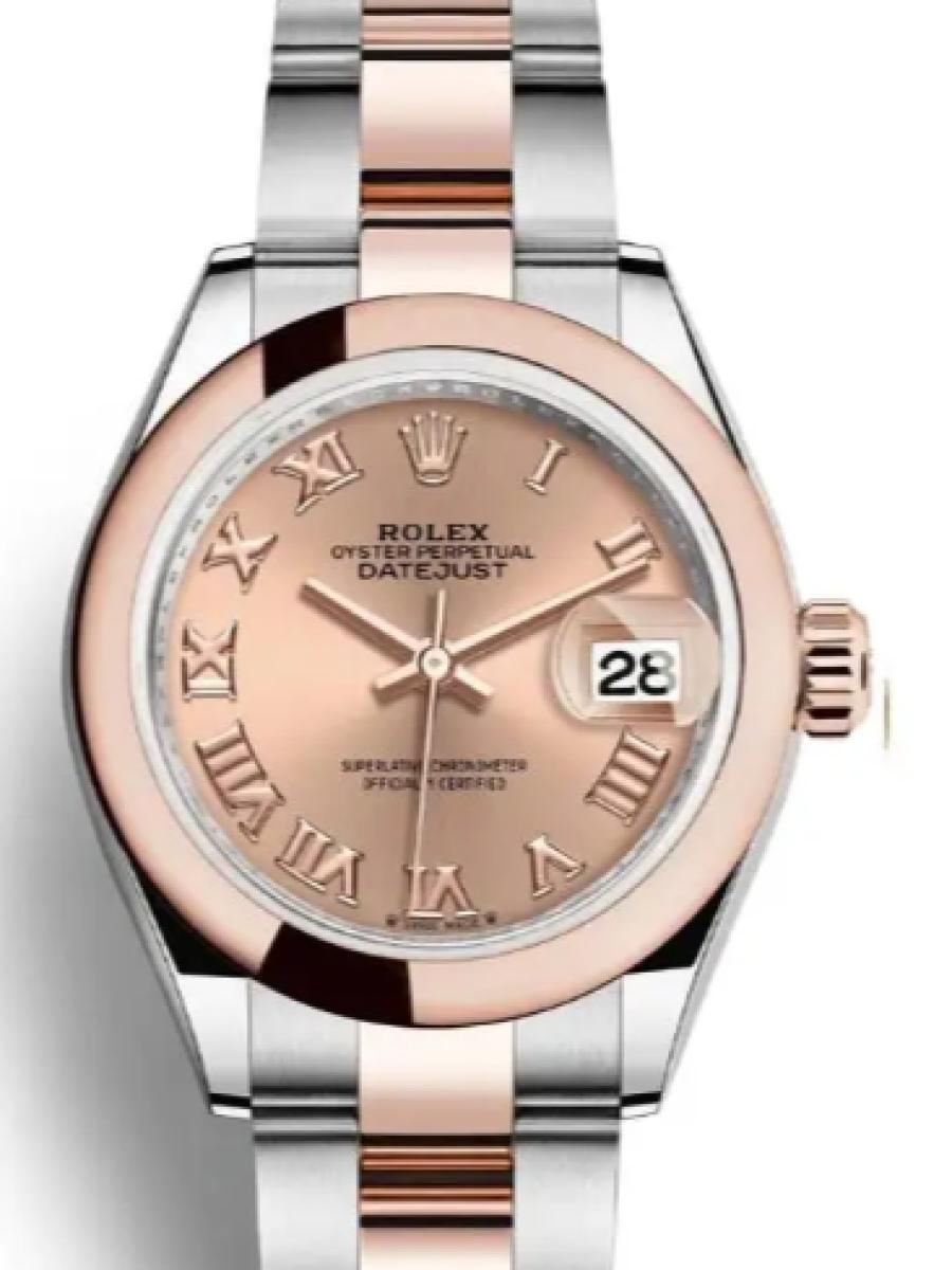 ロレックス レディデイトジャスト 279161-0026 ロゼ オイスタースチール＆エバーローズゴールド　ロゼダイヤル　ローマインデックス レディース　28ｍｍ　キャリバー 2236　パワーリザーブ 約55時間(新品未使用)