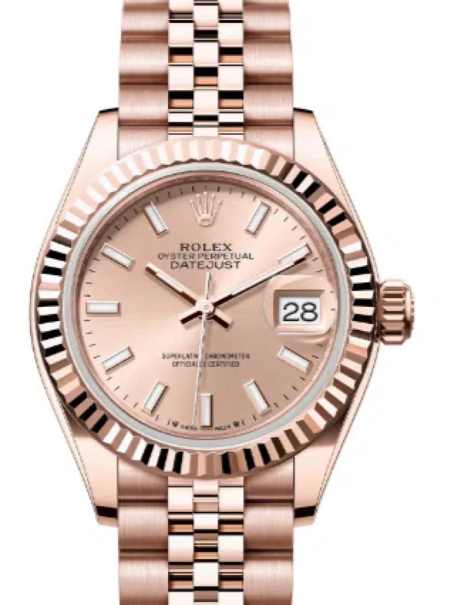 ロレックス レディデイトジャスト 279175-0026 ロゼ エバーローズゴールド　ロゼダイヤル　バーインデックス　 レディース　28ｍｍ　キャリバー 2236　パワーリザーブ 約55時間(新品未使用)
