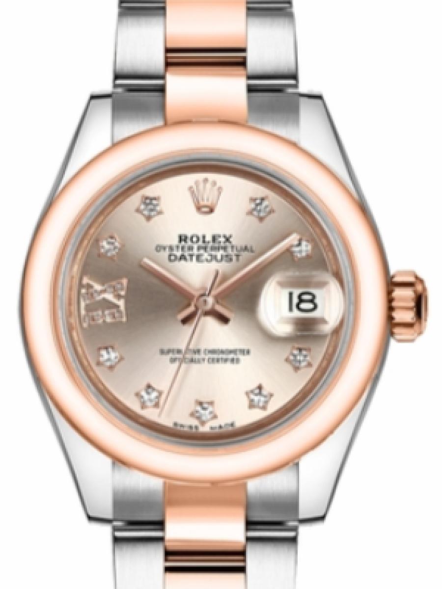ロレックス レディデイトジャスト 279161-0028 ロゼ オイスタースチール＆エバーローズゴールド　ロゼダイヤル　星形ダイヤインデックス レディース　28ｍｍ　キャリバー 2236　パワーリザーブ 約55時間　オイスターブレス(新品未使用)