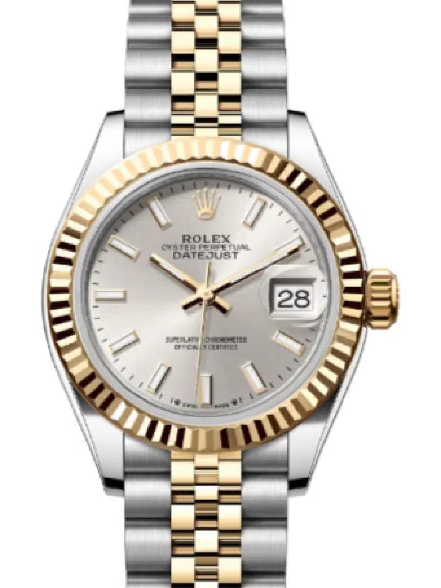 ロレックス レディデイトジャスト 279173-0019 シルバー オイスタースチール＆イエローゴールド　シルバーダイヤル　バーインデックス レディース　28ｍｍ　キャリバー 2236　パワーリザーブ 約55時間　ジュビリーブレス(新品未使用)
