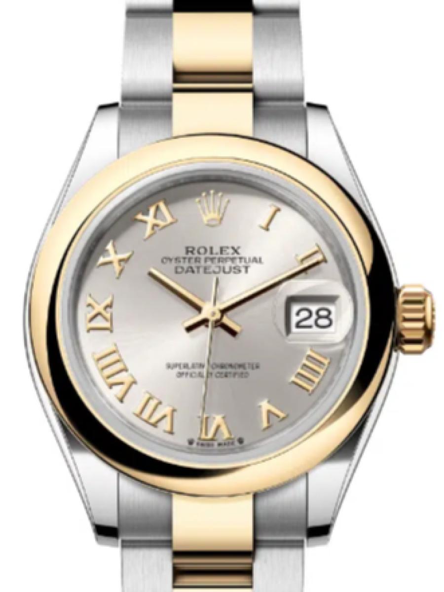 ロレックス レディデイトジャスト 279163-0006 シルバー オイスタースチール＆イエローゴールド　シルバーダイヤル　ローマインデックス レディース　28ｍｍ　キャリバー 2236　パワーリザーブ 約55時間　オイスターブレス(新品未使用)