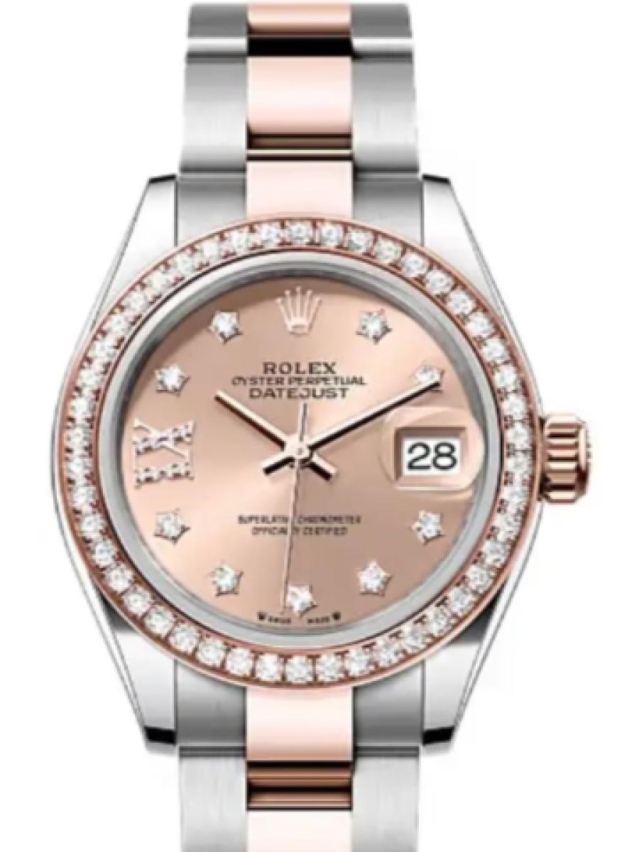 ロレックス レディデイトジャスト 279381rbr-0028 ロゼ オイスタースチール＆エバーローズゴールド　ダイヤインデックス　星形ダイヤインデックス レディース　28ｍｍ　キャリバー 2236　パワーリザーブ 約55時間(新品未使用)