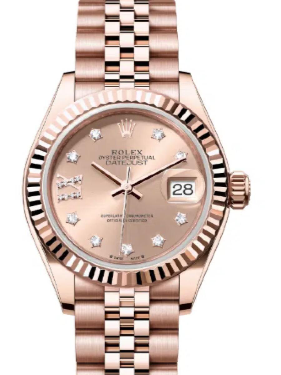 ロレックス レディデイトジャスト 279175-0030 ロゼ エバーローズゴールド　星形ダイヤインデックス　フルーテッドベゼル レディース　28ｍｍ　キャリバー 2236　パワーリザーブ 約55時間(新品未使用)
