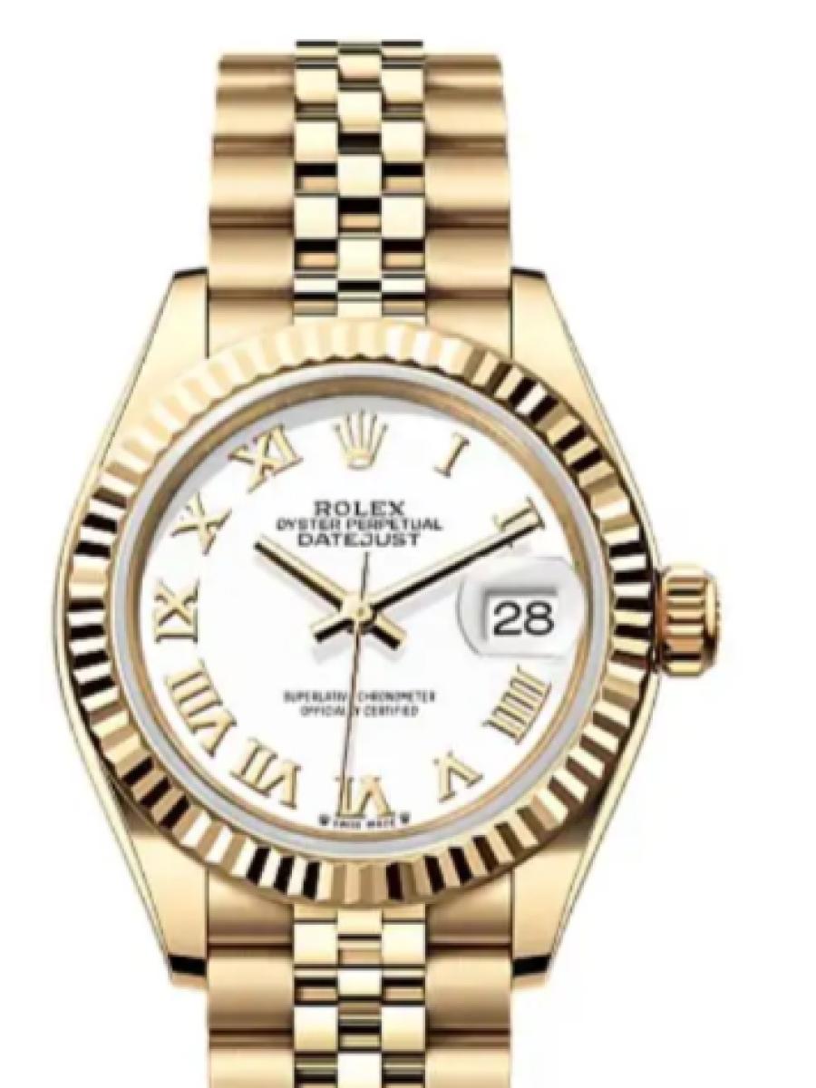 ロレックス レディデイトジャスト 279178-0030 ホワイト イエローゴールド　ローマインデックス　ホワイトダイヤル レディース　28ｍｍ　キャリバー 2236　パワーリザーブ 約55時間(新品未使用)