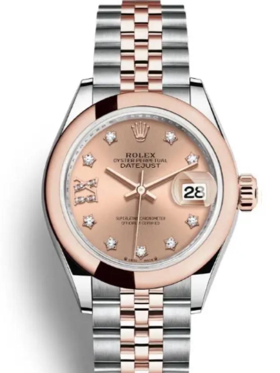 ロレックス レディデイトジャスト 279161-0027 ロゼ オイスタースチール＆エバーローズゴールド　星形ダイヤインデックス レディース　28ｍｍ　キャリバー 2236　パワーリザーブ 約55時間(新品未使用)