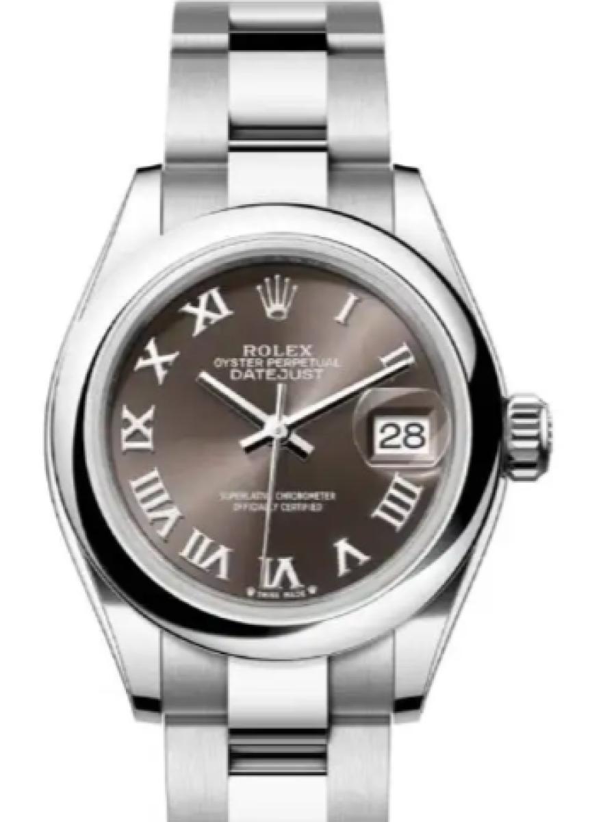 ロレックス レディデイトジャスト 279160-0012 ダークグレー オイスタースチール　ダークグレー　ローマインデックス レディース　28ｍｍ　キャリバー 2236　パワーリザーブ 約55時間(新品未使用)