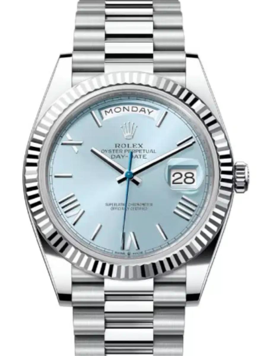 ロレックス デイデイト 228236-0012 アイスブルー プラチナ　ローマインデックス ユニセックス　36ｍｍ　キャリバー 3255　パワーリザーブ 約70時間　プレジデントブレス(新品未使用)