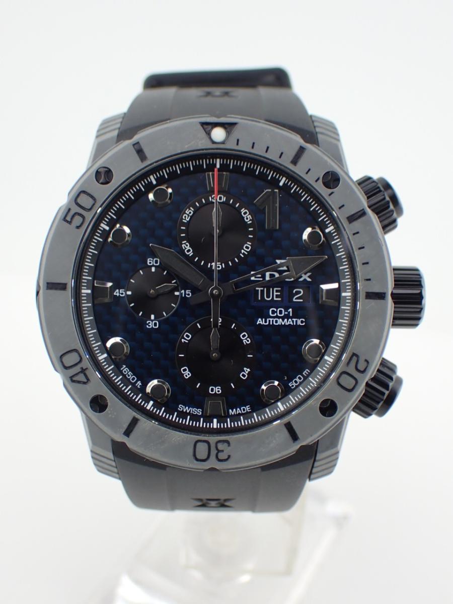 エドックス クロノオフショア1 01225-clgn-bann ブラック 45mm径、メンズ(A※傷あり中古)