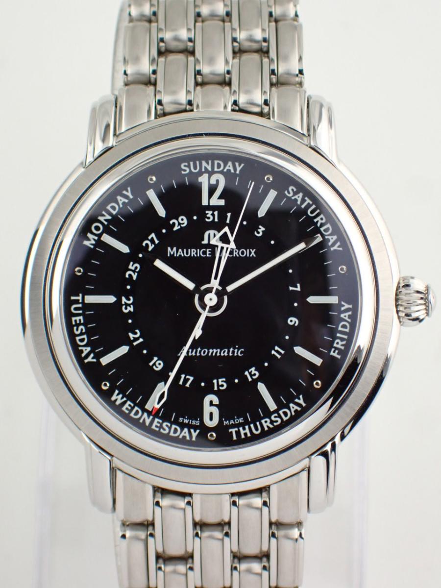 モーリスラクロア マスターピース MP6328-SS002-39E ブラック 40mm径、メンズ(AA※中古美品、保管品)
