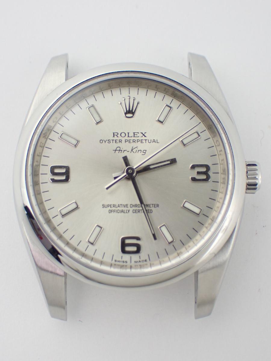 ロレックス エアキング 114200 シルバー 34mm径、メンズ(A※傷あり中古、本体のみ)