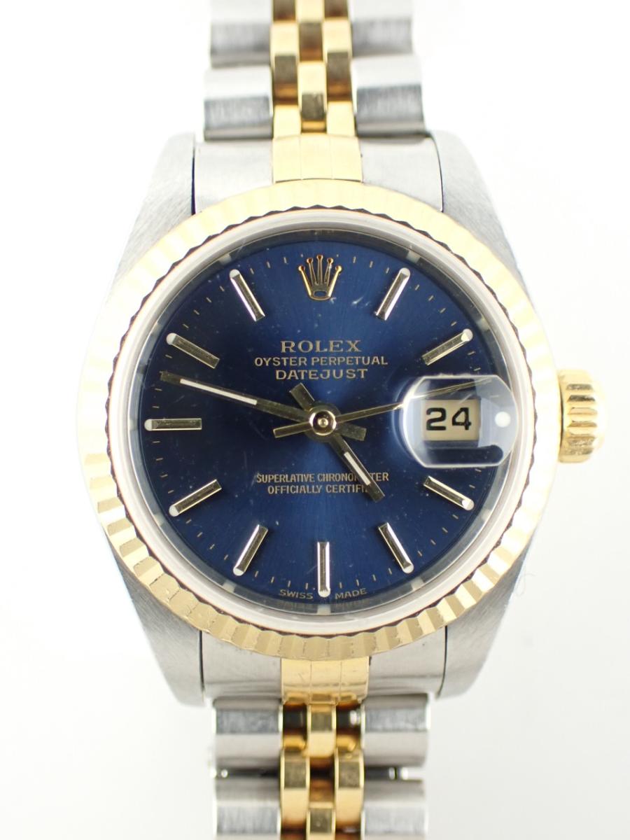 ロレックス デイトジャスト 79173 ブルー 26mm径、レディース(A※傷あり中古)