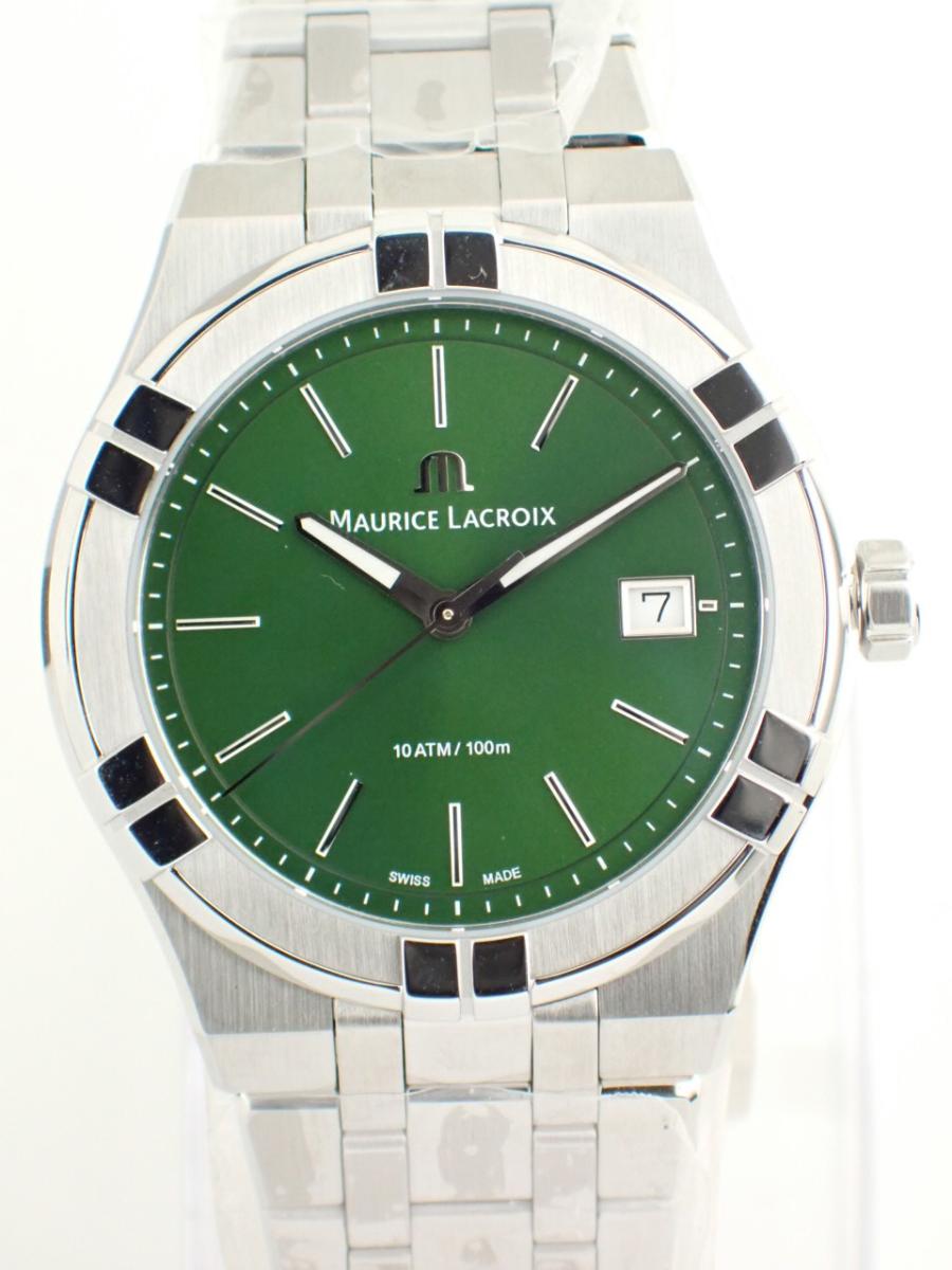 モーリスラクロア アイコン AI1108-SS002-630-1 グリーン 40mm、デイト、メンズ(NS※新品)