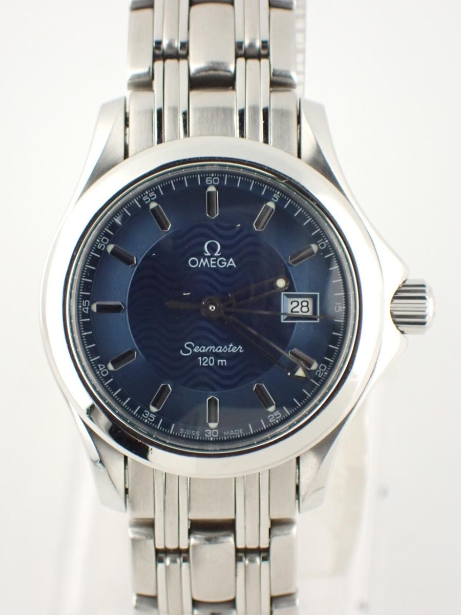 オメガ シーマスター 2571.80 ブルー 28mm径、レディース(A※傷あり中古、動作確認済み)