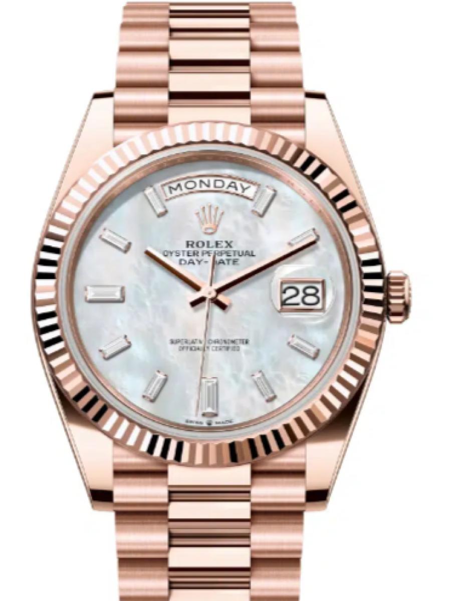 ロレックス デイデイト 228235-0056 マザーオブパール オイスター、40 mm、エバーローズゴールド 228235 メンズ　40ｍｍ　キャリバー 3255　パワーリザーブ 約70時間　プレジデントブレス(新品未使用)