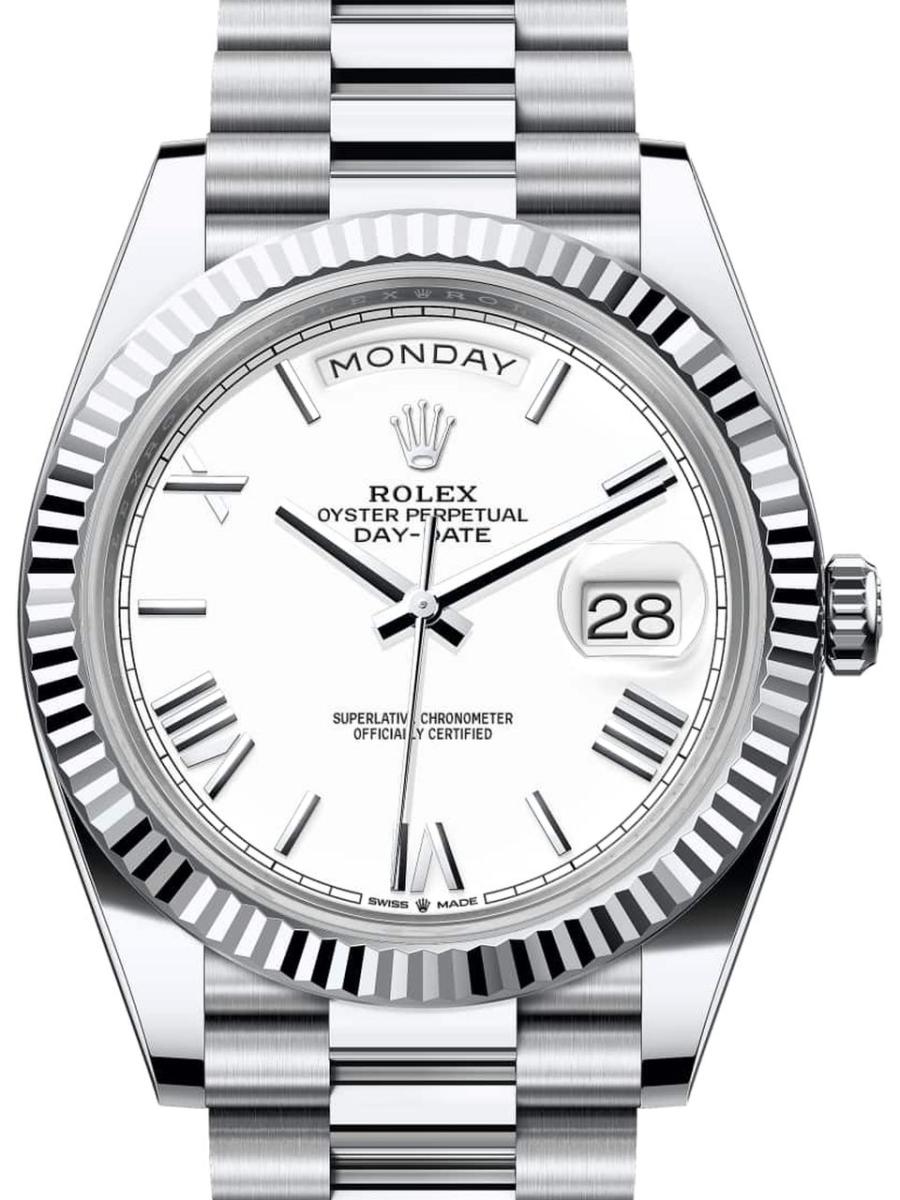 ロレックス デイデイト 228236-0010 ホワイト オイスター、40 mm、プラチナ 228236 メンズ　40ｍｍ　キャリバー 3255　パワーリザーブ 約70時間　プレジデントブレス(新品未使用)