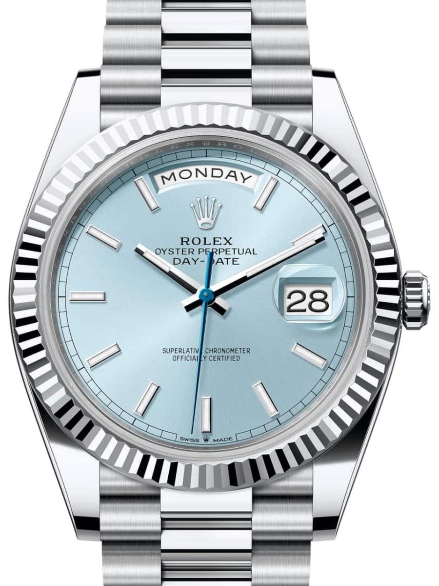 ロレックス デイデイト 228236-0018 アイスブルー オイスター、40 mm、プラチナ 228236 メンズ　40ｍｍ　キャリバー 3255　パワーリザーブ 約70時間　プレジデントブレス(新品未使用)