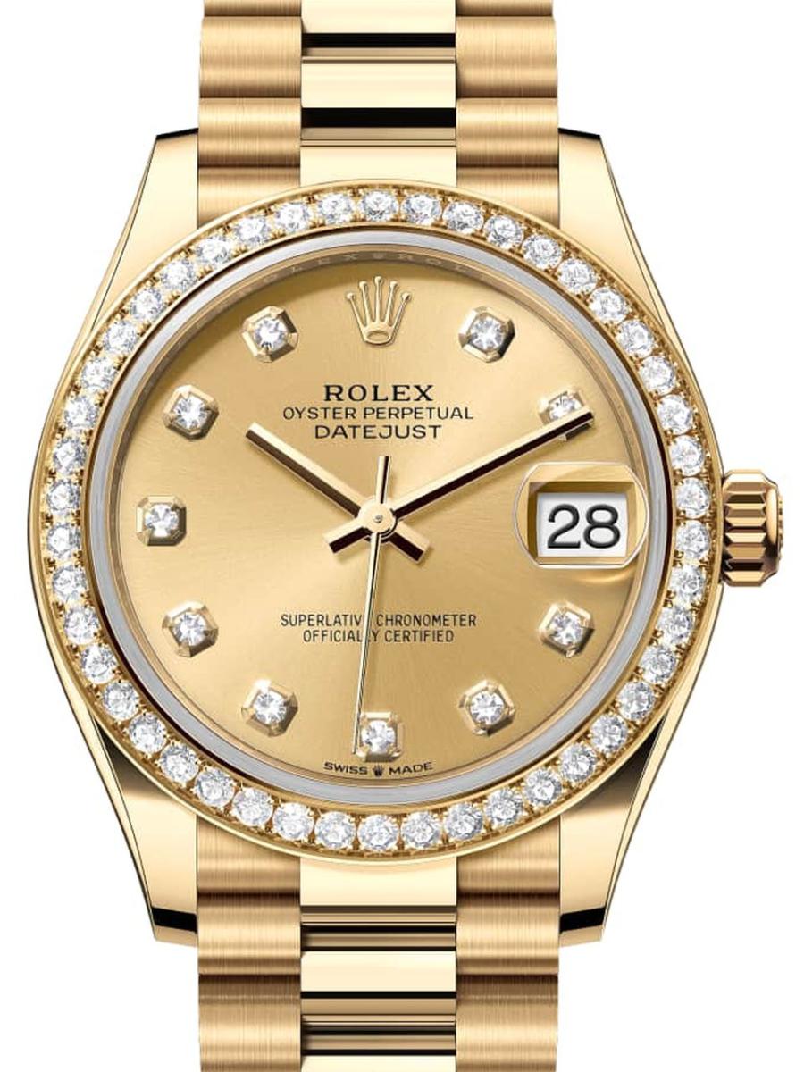 ロレックス デイトジャスト 278288rbr-0005 シャンパン オイスター、31 mm、イエローゴールド、ダイヤモンド 278288RBR レディース　31ｍｍ　キャリバー 2236　パワーリザーブ 約55時間　オイスターブレス(新品未使用)